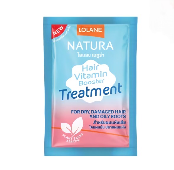 Маска для сухих и поврежденных волос с жирными корнями, Lolane Nature Hair Vitamin Booster Treatment 25 мл
