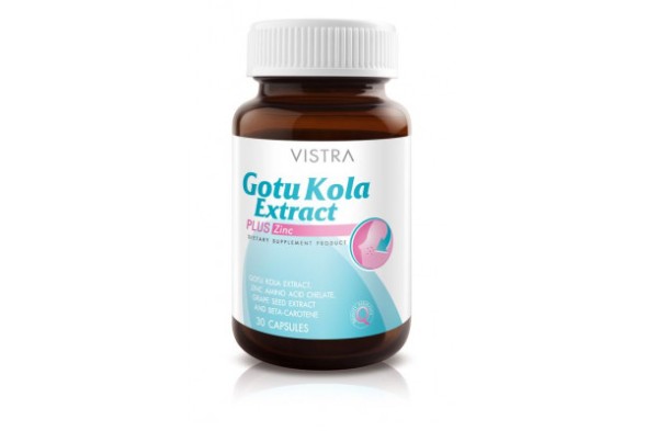 Экстракт Готу Кола (Центелла) плюс Цинк от Vistra Gotu Kola Extract Plus Zinc 30 капсул