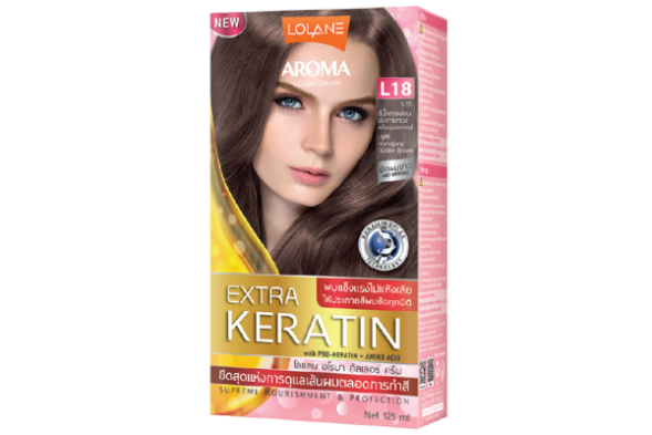 Стойкая краска для волос Lolane Aroma Extra Keratin Hair Color 125ml (L18-Mahogany Golden Brown)