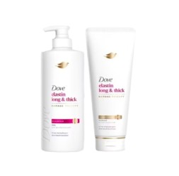 Набор Шампунь 360 мл и Кондиционер 330 мл с Эластином для длинных и крепких волос Dove Elastin Long and Thick 