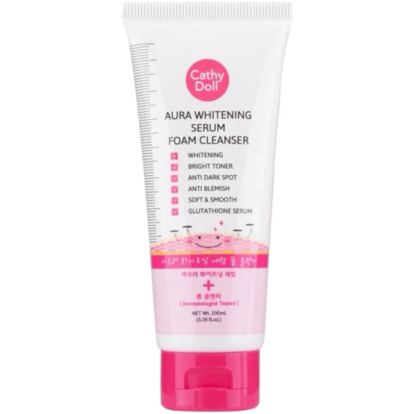 Отбеливающая пенка-сыворотка для умывания от Cathy Doll,  Aura Whitening Serum + Foam Cleanser, 100 мл