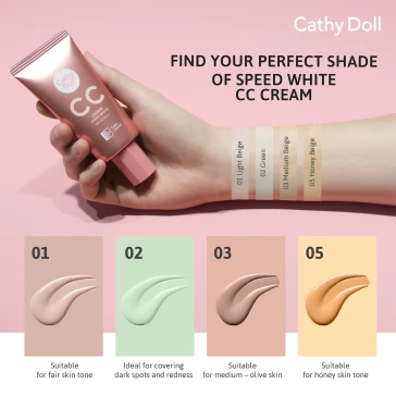Матирующий CC крем с защитой от солнца SPF50+PA+++ от Cathy Doll,  Speed White CC Cream SPF50+PA+++, 50 гр (#02, Green)
