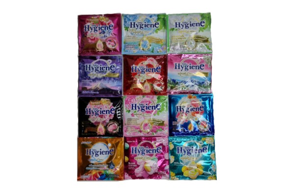 (НАБОР 12 ШТ) Кондиционер для белья в мини пакетиках 12 ароматов от Hygiene Expert care Concentrate Fabric Softener mix Scent 20ml x 12pcs