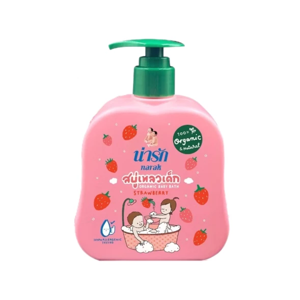 Органический гель для купания с ароматом клубники Narak Organic Baby Bath Strawberry 300 мл