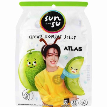 SUNSU Chewy Konjac Jelly Melon Ice Cream Flavour, 6 × 16 g