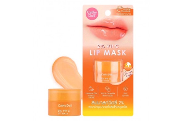 Ночная маска для восстановления и увлажнения губ с витамином С со вкусом Апельсинового Бинсу от Cathy Doll 4.5 гр
