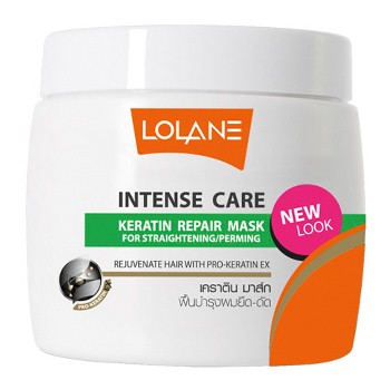 Интенсивная маска с кератином для восстановления волос с химическим выпрямление (Зеленая линия) от Lolane, Intense care keratin repair Mask forhair damaged  dy straightening (green line), 200 гр