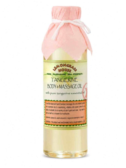 Массажное масло для тела Lemongrass House Tangerine с эфирным маслом мандарина, жожоба и сладким миндалём, 250 мл