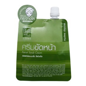 Травяной скраб для лица с Коэнзимом Q10 и Коллагеном от Patummas, Facial Scrub Cream Collagen Nano Co Q10, 15 гр