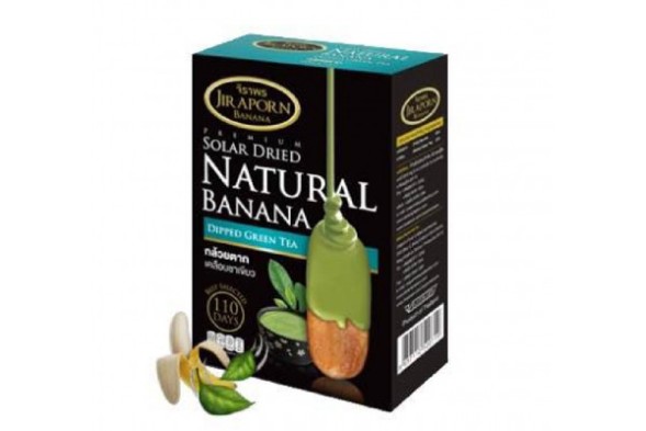 Вяленые на солнце бананы в глазури со вкусом зелёного чая Jiraporn 250 гр