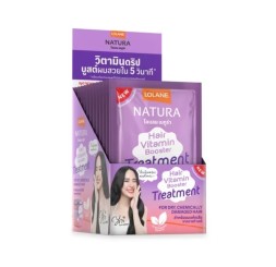(КОРОБКА 12 ШТ) Восстанавливающая маска для сухих и химически повреждённых волос, Lolane Nature Hair Vitamin Booster Treatment 25 мл x 12 шт