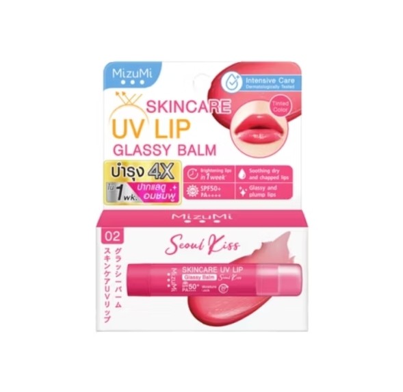 Бальзам для губ с SPF 50+ Mizumi Skincare UV Lip Glassy Balm Seoul kiss 1.6 гр