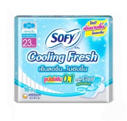 Прокладки с охлаждающим эффектом ультратонкие 0.1 Sofy Cooling fresh с крылышками 23 см 16 шт