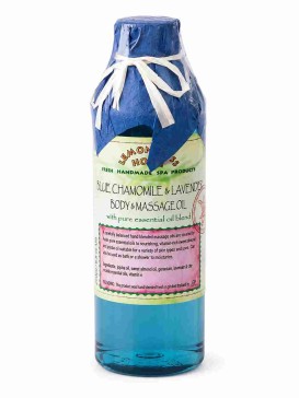 Массажное масло для тела Lemongrass House Blue Chamomile &amp;amp; Lavender с геранью, лавандой и ромашкой, жожоба и сладким миндалём, 250 мл
