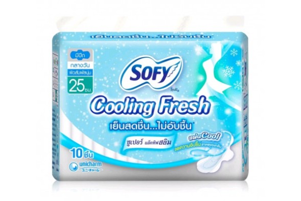 Прокладки с охлаждающим эффектом Sofy Cooling fresh с крылышками 25 см 10 шт