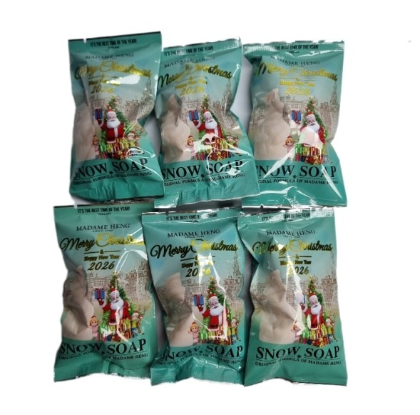(УПАКОВКА 6ШТ) Подарочное мыло в форме снеговика к новому году Madame Heng Merry Christmas Snow Soap 30 гр x 6 шт