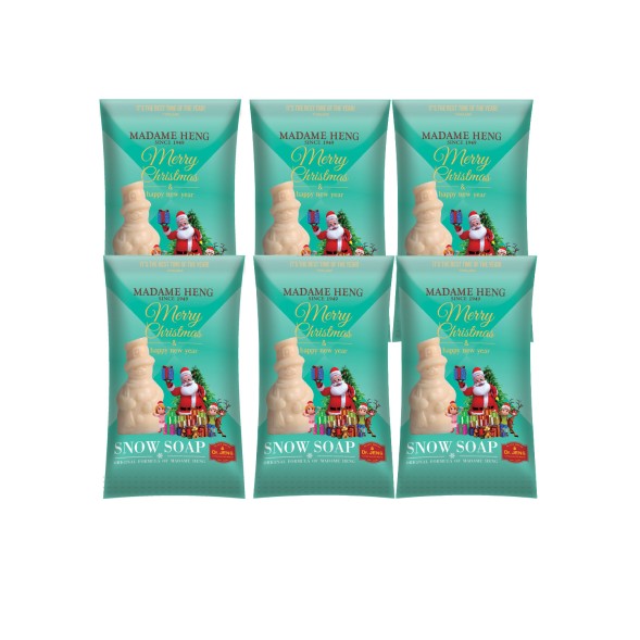 (УПАКОВКА 6ШТ) Подарочное мыло в форме снеговика к новому году Madame Heng Merry Christmas Snow Soap 30 гр x 6 шт