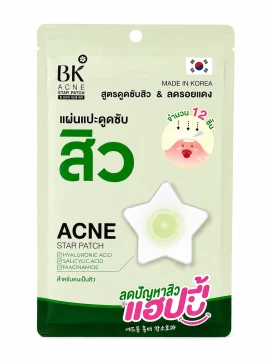 BK Acne Star Patch — 1 пакетик / 12 патчей в форме звезды, гиалуроновая кислота + салициловая кислота + ниацинамид