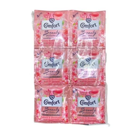 (Упаковка 24 шт) Кондиционер для стирки белья Comfort Beauty perfume softener Sakura and Rosewater 17 мл x 24 шт 