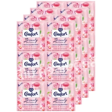(Упаковка 24 шт) Кондиционер для стирки белья Comfort Beauty perfume softener Sakura and Rosewater 17 мл x 24 шт 