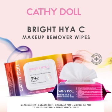 Салфетки для снятия макияжа и очищения кожи лица, 30 штук от Cathy Doll Bright HYA C Makeup Remover Wipes Vitamin C 99% 30 Sheets