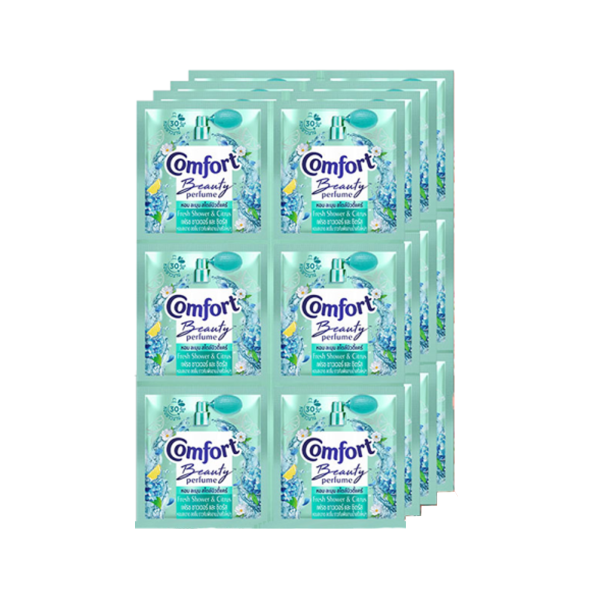 (Упаковка 24 шт) Кондиционер для стирки белья Comfort Beauty perfume softener Fresh shower and Citrus 17 мл x 24 шт