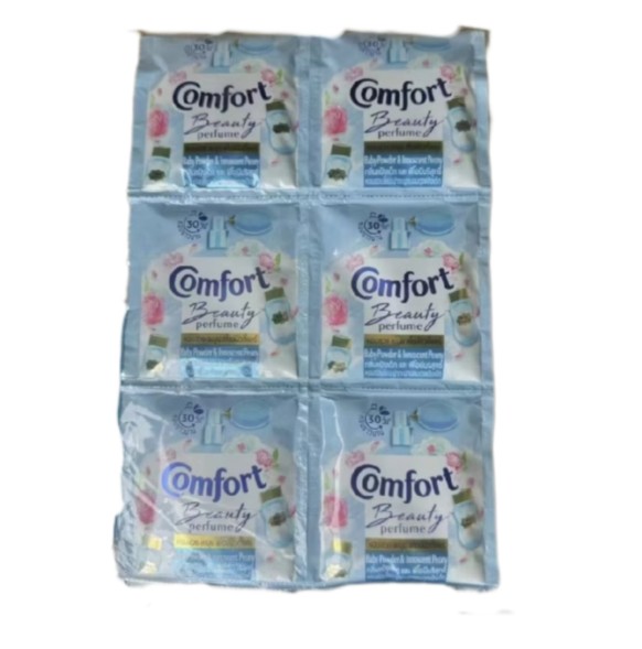 (Упаковка 24шт) Кондиционер для стирки белья Comfort Beauty perfume softener Baby Powder and Innocent Peony 17 мл x 24 шт