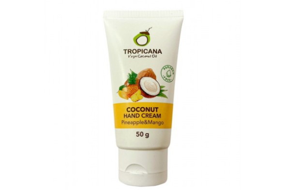 Кокосовый крем для рук &amp;quot;Ананас-Манго&amp;quot; без парабенов от Tropicana Oil, Coconut Hand Cream Pineapple-Mango (non-parabe), 50 гр
