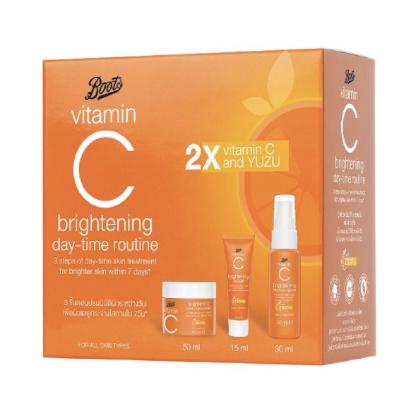 Набор косметических средств с двойным витамином С для дневного ухода за лицом Boots Day-Time Routine 3 Steps