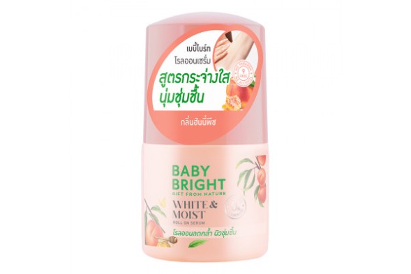 Натуральный дезодорант-сыворотка Baby Bright White and Moist Персик без спирта для кожи подмышек 50 мл