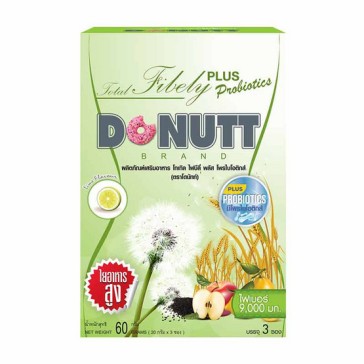 Очищающий детокс напиток клетчатка со вкусом лимона с пробиотиками от Donutt Total Fibely plus Probiotics 9000 мг 20 гр x 10 саше
