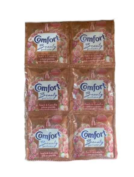 (Упаковка 24 шт) Кондиционер для стирки белья Comfort Beauty perfume softener Peach and Camelia 17 мл x 24 шт
