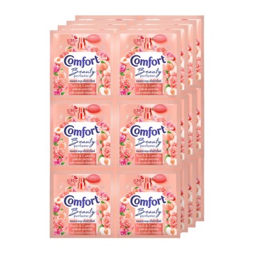 (Упаковка 24 шт) Кондиционер для стирки белья Comfort Beauty perfume softener Peach and Camelia 17 мл x 24 шт