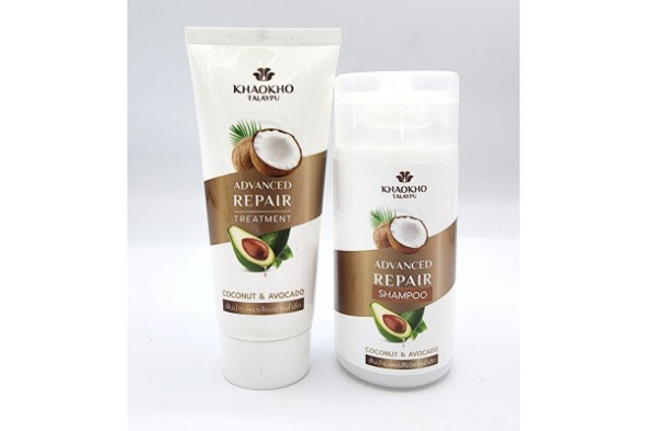 (НАБОР) Khaokho Talaypu Шампунь 60 мл и Кондиционер 50 мл с кокосовым маслом и маслом авокадо