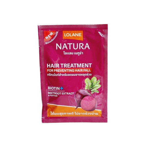 Маска против выпадения волос с Биотином и Свеклой от Lolane Natura, Hair Treatment for Preventing hair fall Biotin and Beetroot, 25 гр