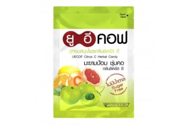 Леденцы от кашля и боли в горле с цитрусовым вкусом UECOF 6 таблеток