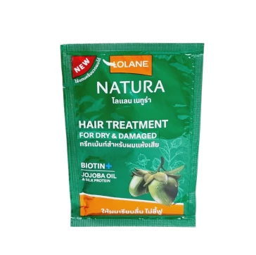 Маска для сухих и повреждённых волос с Биотином и маслом Жожоба от Lolane Natura, Hair Treatment for Dry and Damaged Biotin and Jojoba oil, 25 гр