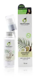 Сыворотка для волос на основе кокосового масла «Кокос» от Tropicana Oil,  Coconut Hair Oil Coconut Anti-Frizz Serum Leave On, 70 мл