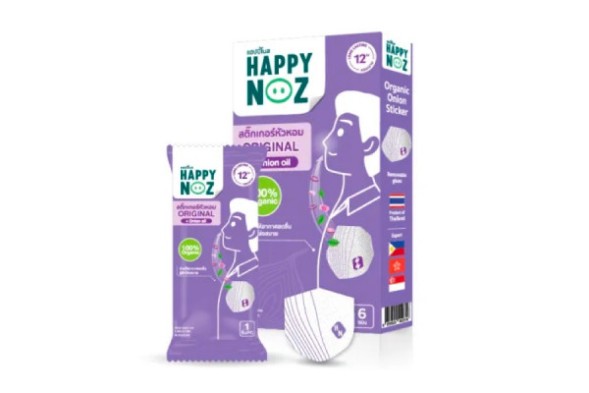 Пластырь от заложенности носа для взрослых HAPPY NOZ ADULTS ORIGINAL + ONION OIL (6 pieces/box)