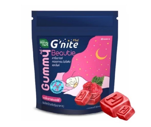 Мармелад для красивой кожи и крепкого сна с коллагеном и ромашкой Handy Herb G&amp;#039;nite со вкусом Малины 4 шт 24 гр.