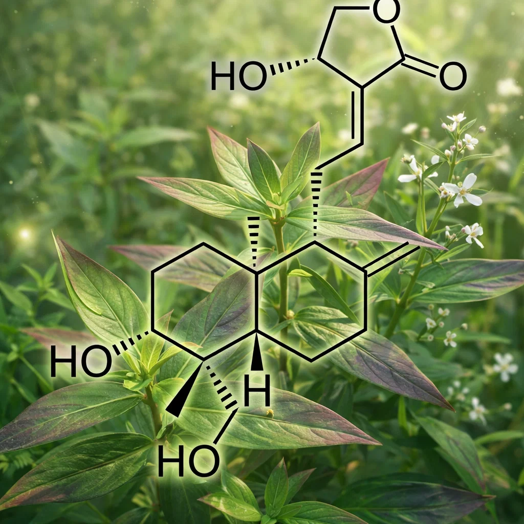 Молекула андрографолида — действующее вещество Фа Талай Джон