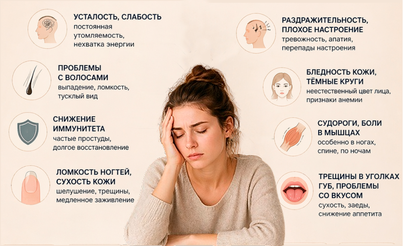 Симптомы дефицита витаминов