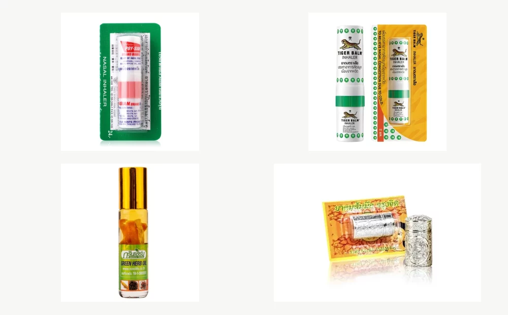 Тайские ингаляторы-палочки Poy-Sian, Tiger Balm и Green Herb от заложенности носа